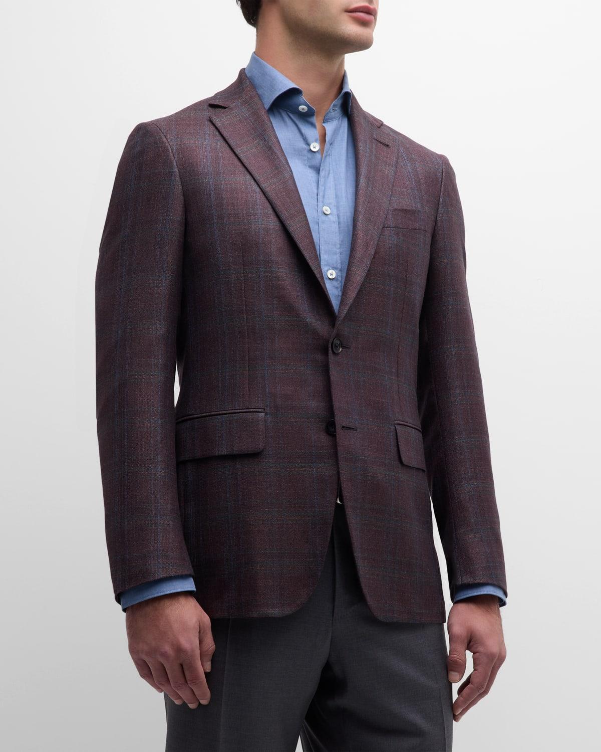 Mens Silk-Cashmere Plaid Sport Coat Product Image