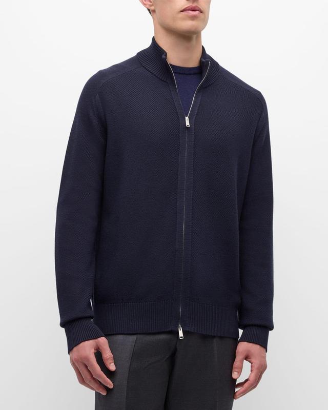 Mens Melange Oasi Cashmere and Silk Full-Zip Sweater Product Image