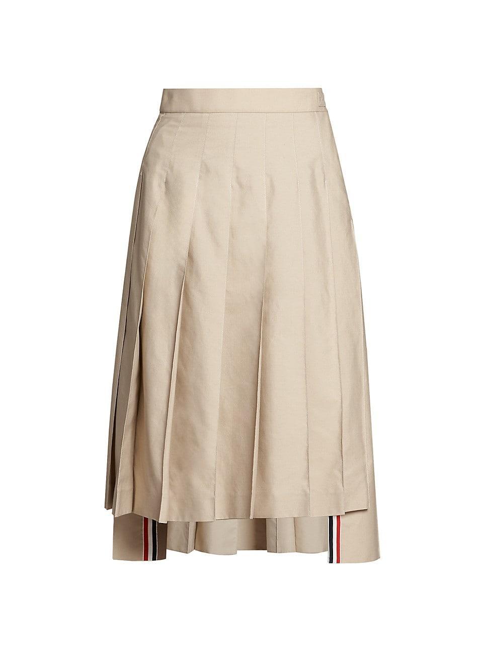 Womens Pleated Dropped-Back Midi-Skirt Product Image