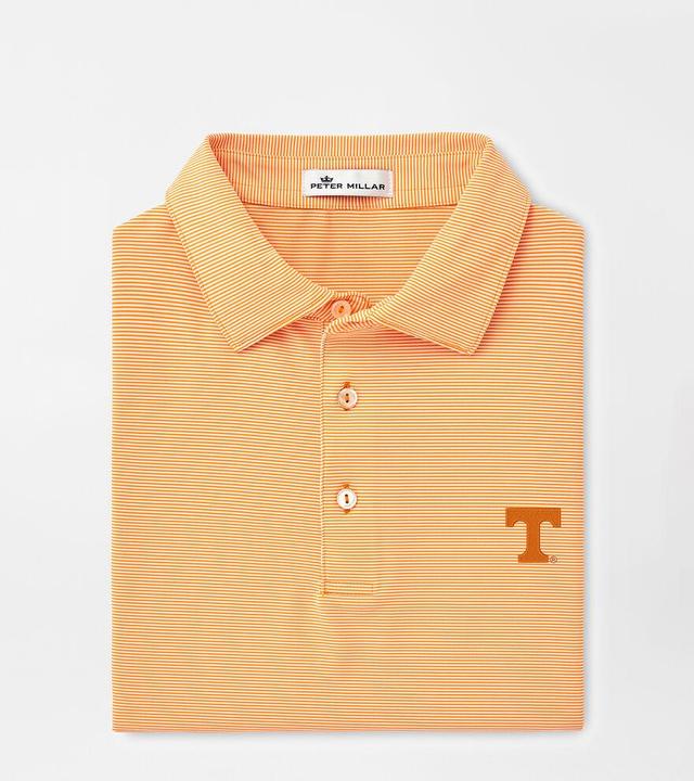 Peter Millar Mens Tennessee Jubilee Stripe Performance Polo | Color: Orange | Size: 3XL Product Image