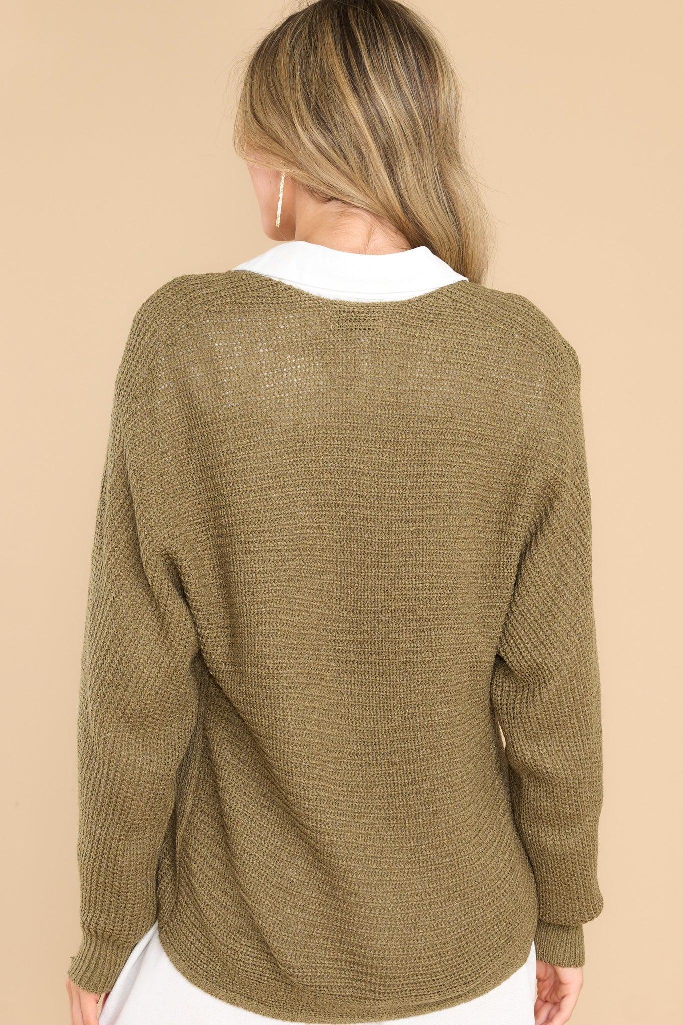 All That You Need Olive Green Sweater Product Image