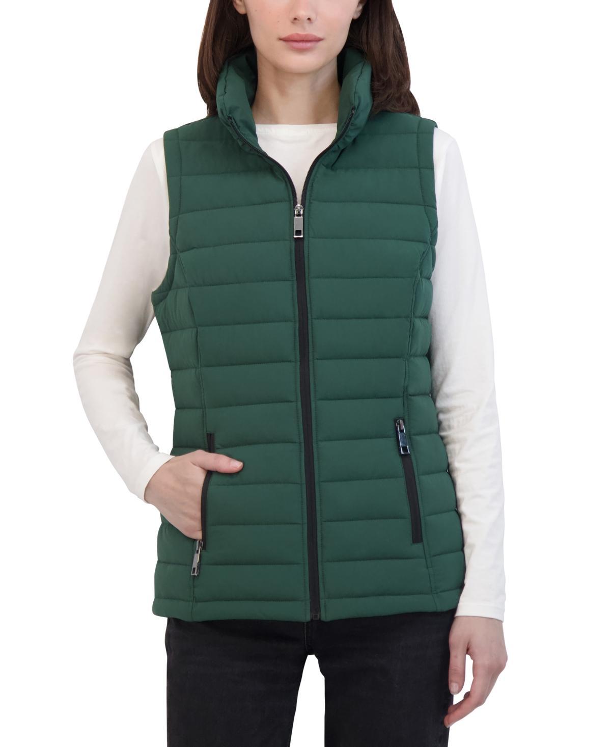 Nautica Womens Stand-Collar Zip-Front Puffer Vest Product Image