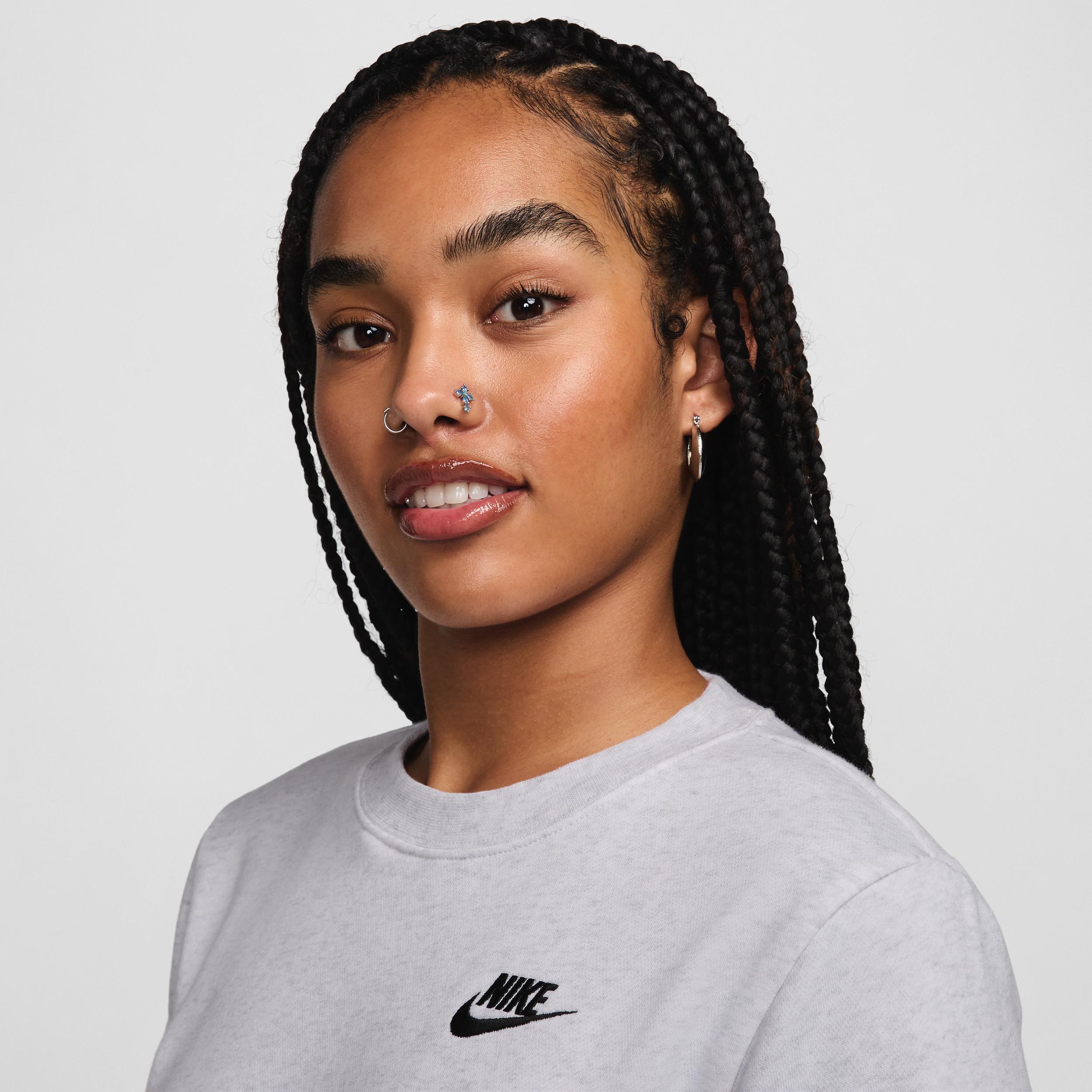 Womens Nike Sportswear Club Fleece Crewneck Sweatshirt Birch Grey Product Image