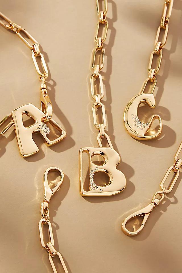 Bubble Letter Monogram Paperclip Chain Necklace Product Image