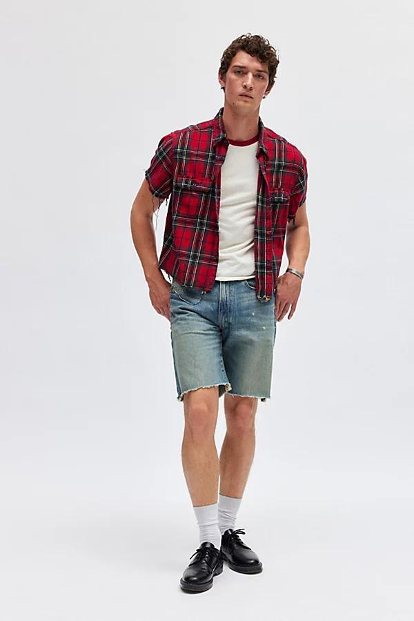 Urban Renewal Remade Cropped Boxy Flannel Shirt Mens at Urban Outfitters Product Image