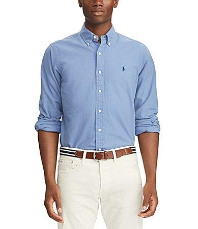 Mens Garment-Dyed Classic-Fit Oxford Shirt Product Image