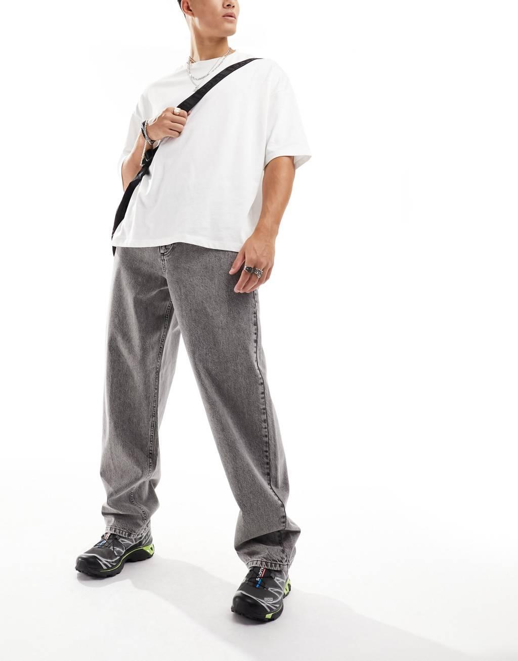 COLLUSION low rise baggy jeans in gray Product Image