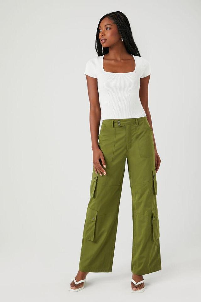 Flare-Leg Cargo Pants | Forever 21 Product Image