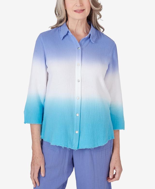 Women's Summer Breeze Dip Dye Button Down Blouse Product Image