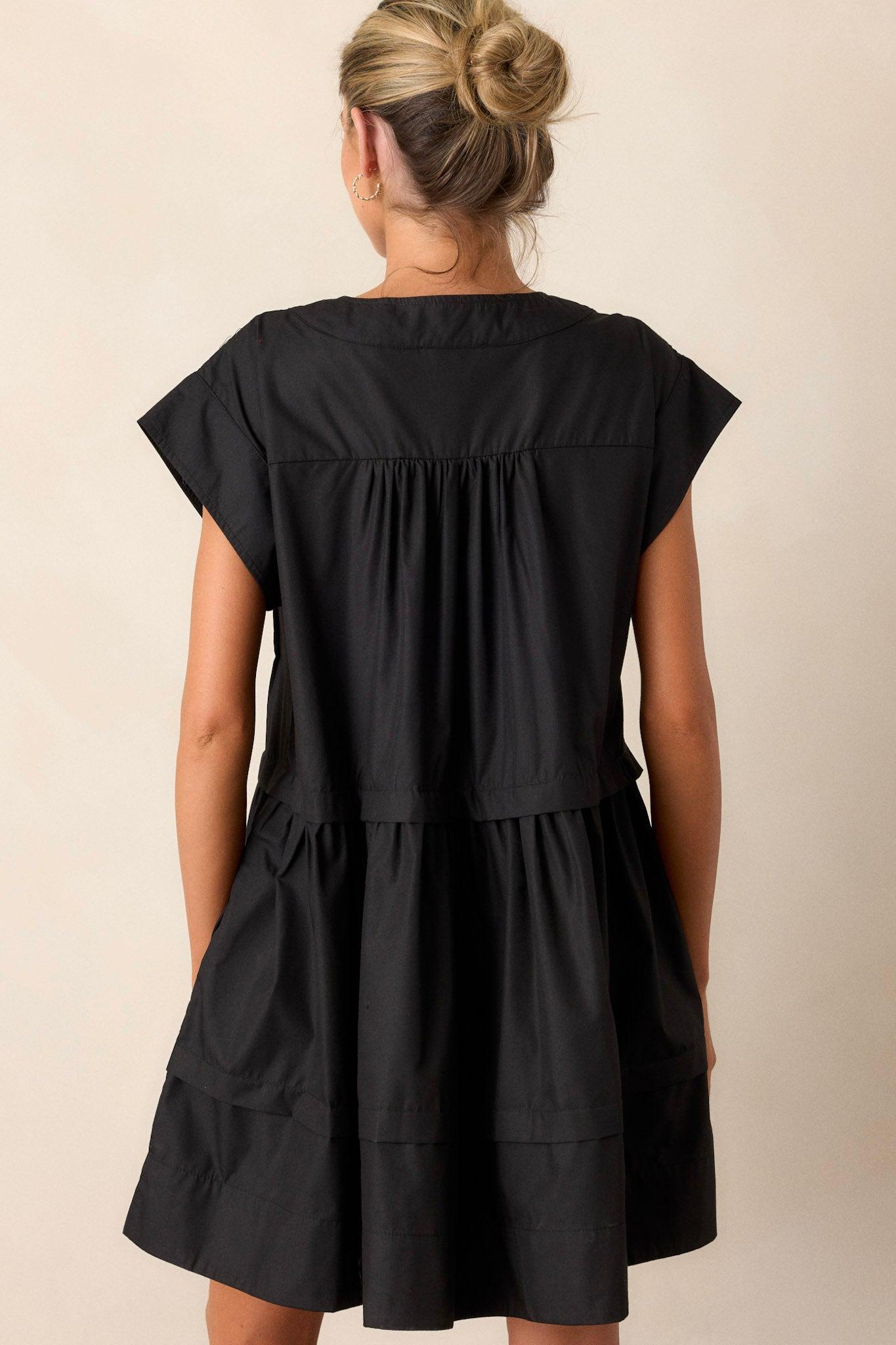 Pack Your Bags Black Short Sleeve Mini Dress Product Image