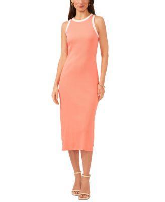 Women's Rib Knit Cutout Sleeveless Cotton Bodycon Dress Product Image