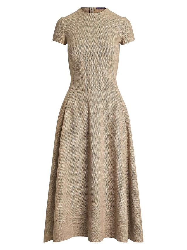 Womens Herringbone Wool-Silk Midi-Dress Product Image