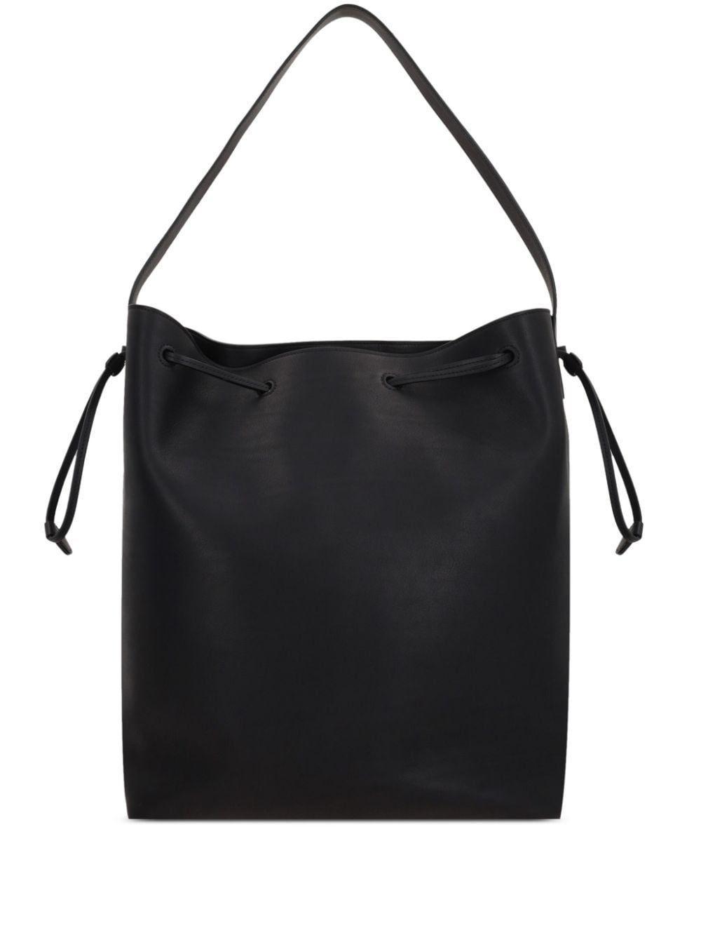 THE ROW Belvedere Leather Bucket Bag In Black Product Image