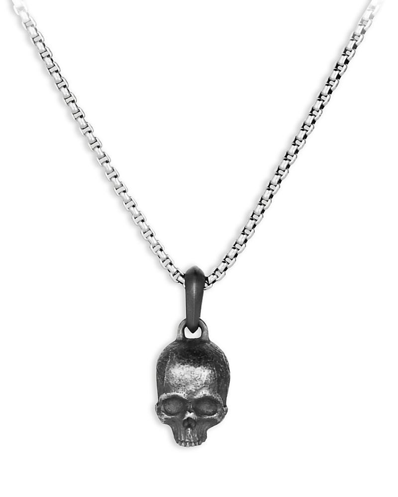 Mens Sterling Silver Waves Skull Amulet Product Image