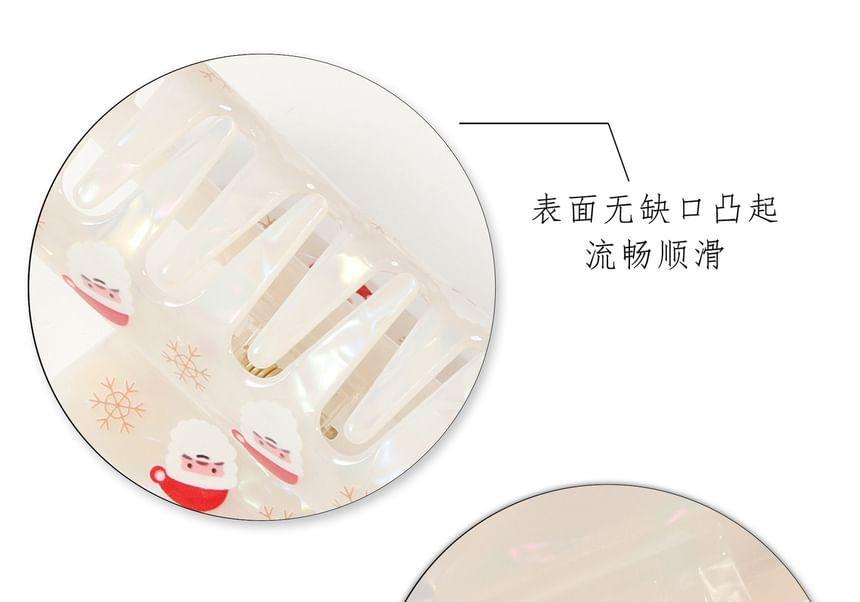 Christmas Pattern Printed PVC Hair Claw Clips (Various Designs) Product Image