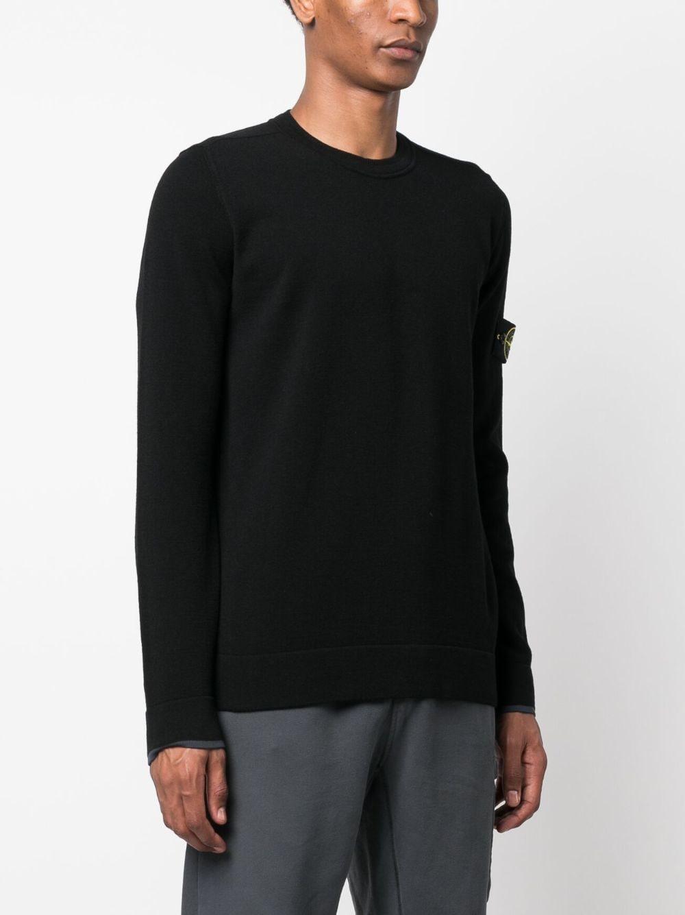 Compass-motif Crew Neck Sweatshirt In Black Product Image