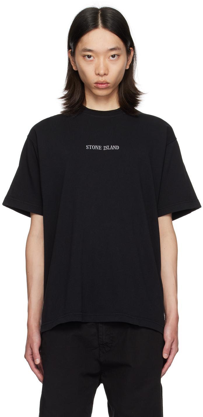 STONE ISLAND Short Sleeve T-shirt Black Cotton In Nero Product Image