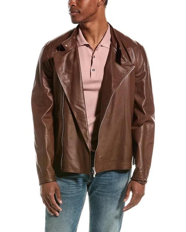 Leather Jacket In Brown Product Image