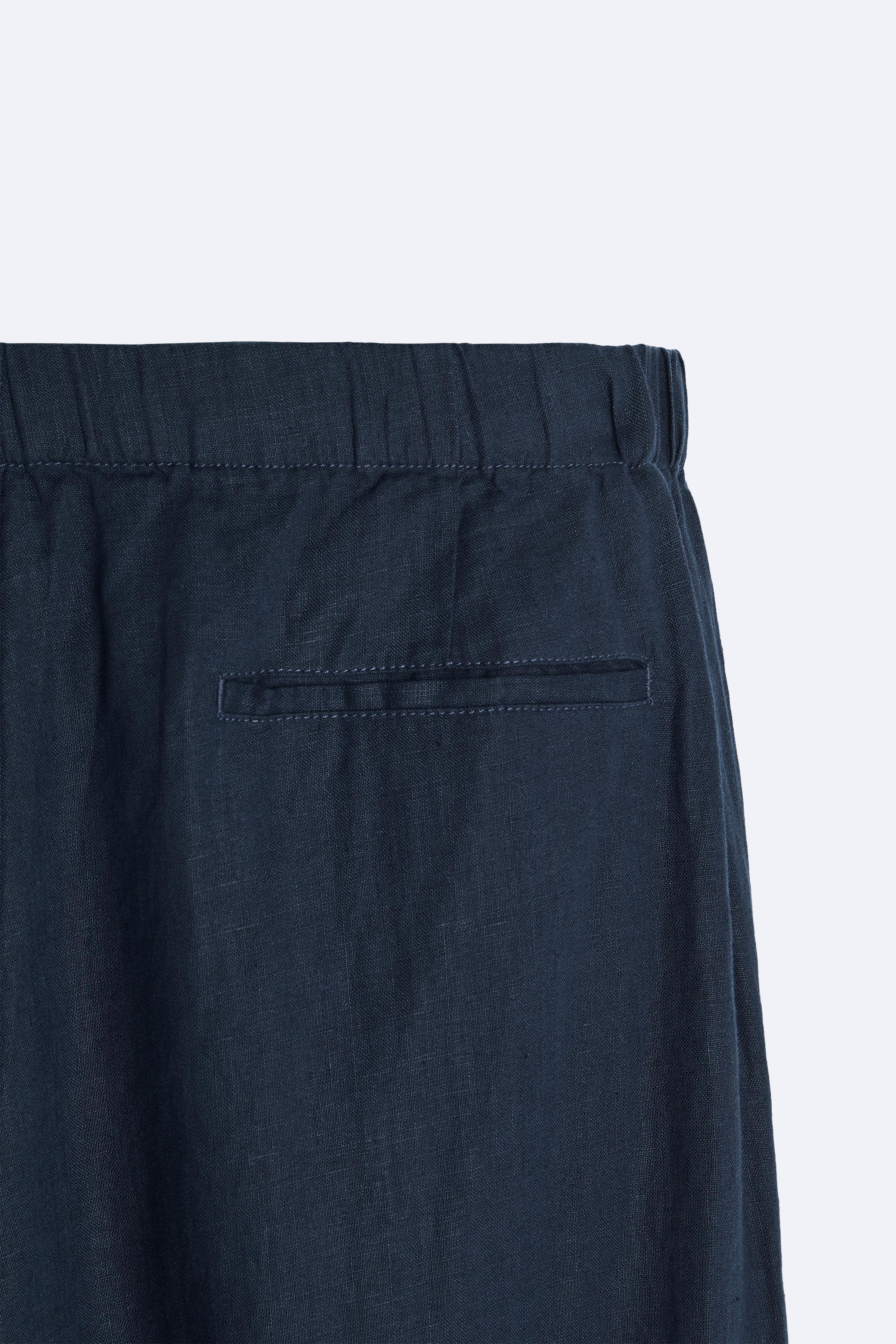 100% LINEN JOGGER WAIST PANTS Product Image