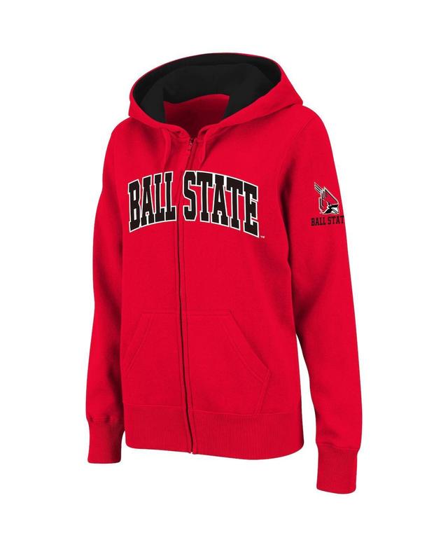 Womens Stadium Athletic Cardinal Ball State Cardinals Arched Name Full-Zip Hoodie Product Image