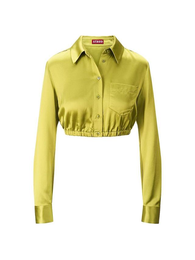 Womens Oren Satin Crop Shirt Product Image