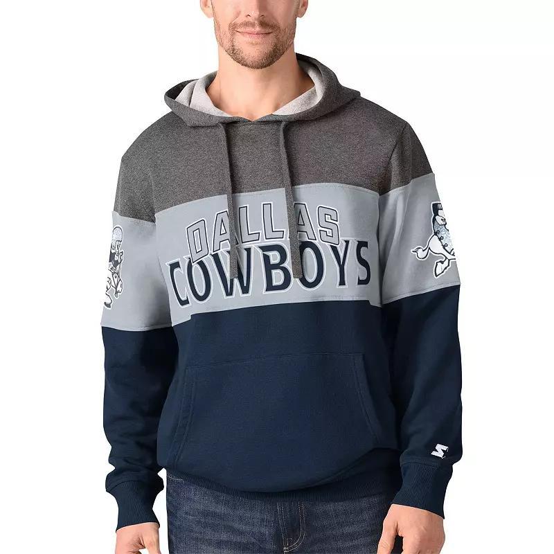 Mens Starter Charcoal Dallas Cowboys Throwback Extreme Pullover Hoodie Product Image