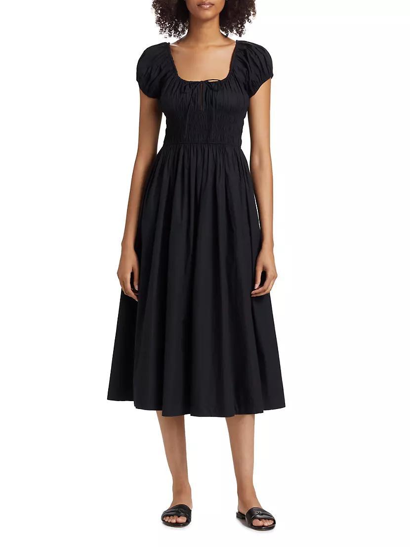 Quinn Cotton Smocked Midi-Dress Product Image