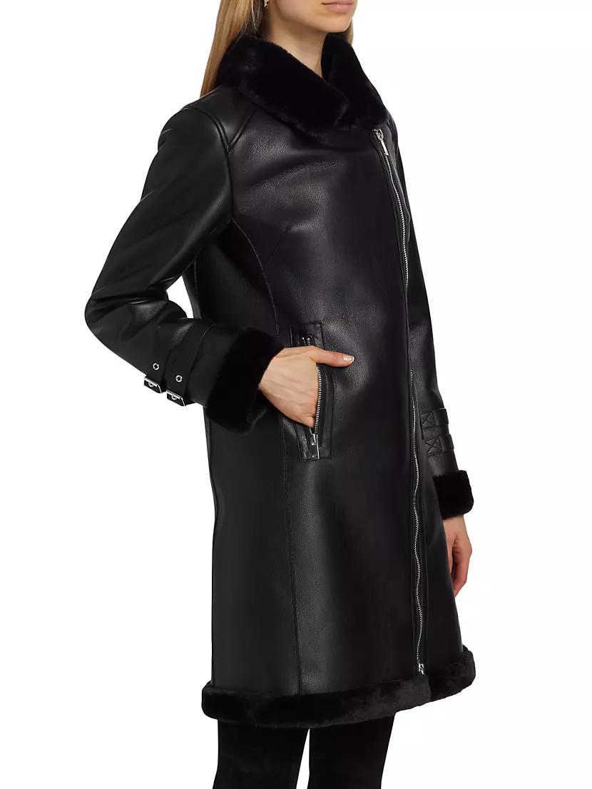 Carla Faux Leather & Fur Coat Product Image