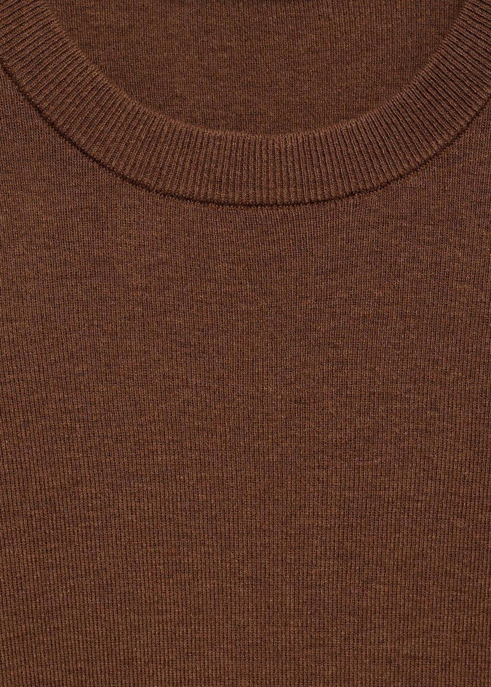 MANGO MAN - Knit cotton T-shirt chocolateMen Product Image