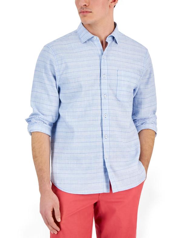 Mens Barbados Breeze Plaid Linen-Blend Shirt Product Image