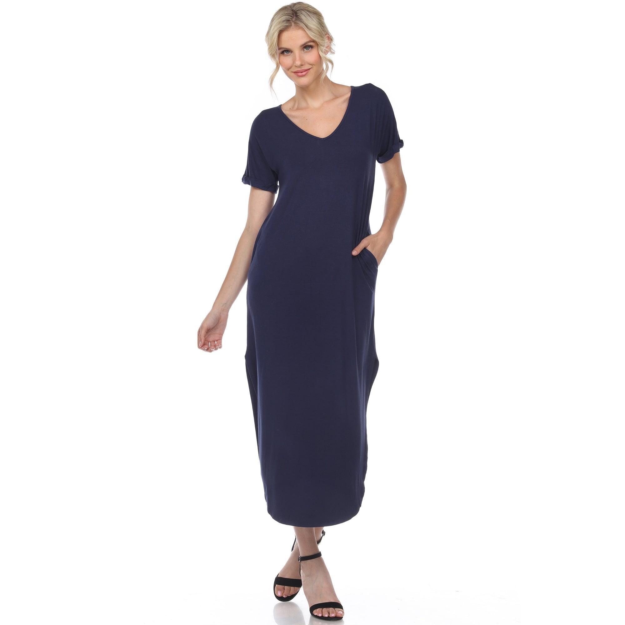 Short Sleeve V-neck Maxi Dress Product Image