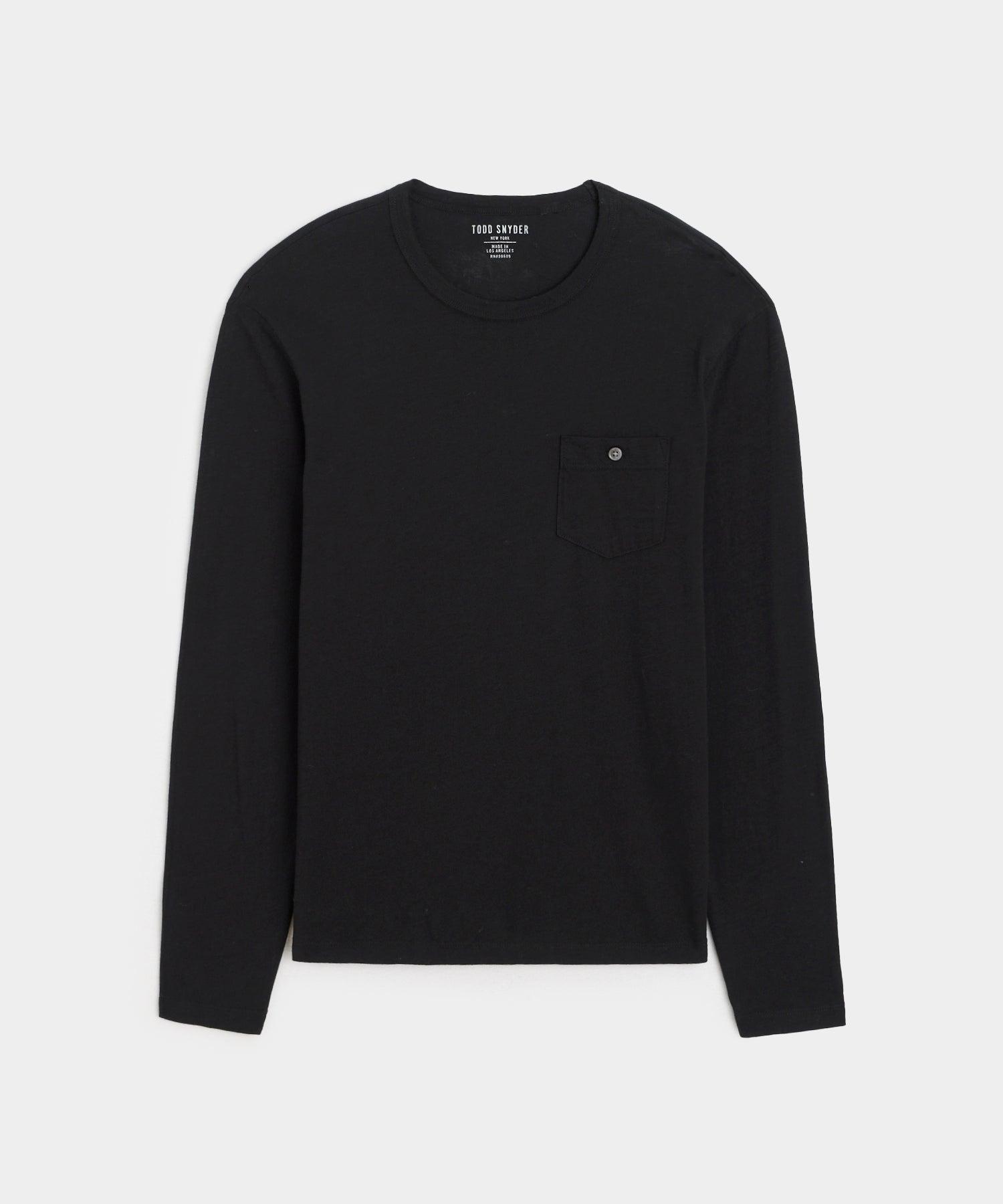 Made in L.A. Homespun Slub Long Sleeve T-Shirt in Black Product Image