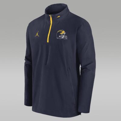 Michigan Wolverines Sideline Coach Men's Nike College 1/2-Zip Hooded Jacket Product Image