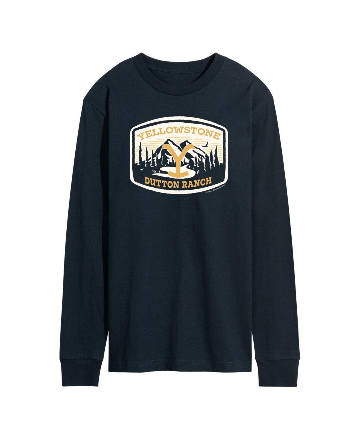 Mens Yellowstone Mountain Scene Long Sleeve T-shirt Product Image