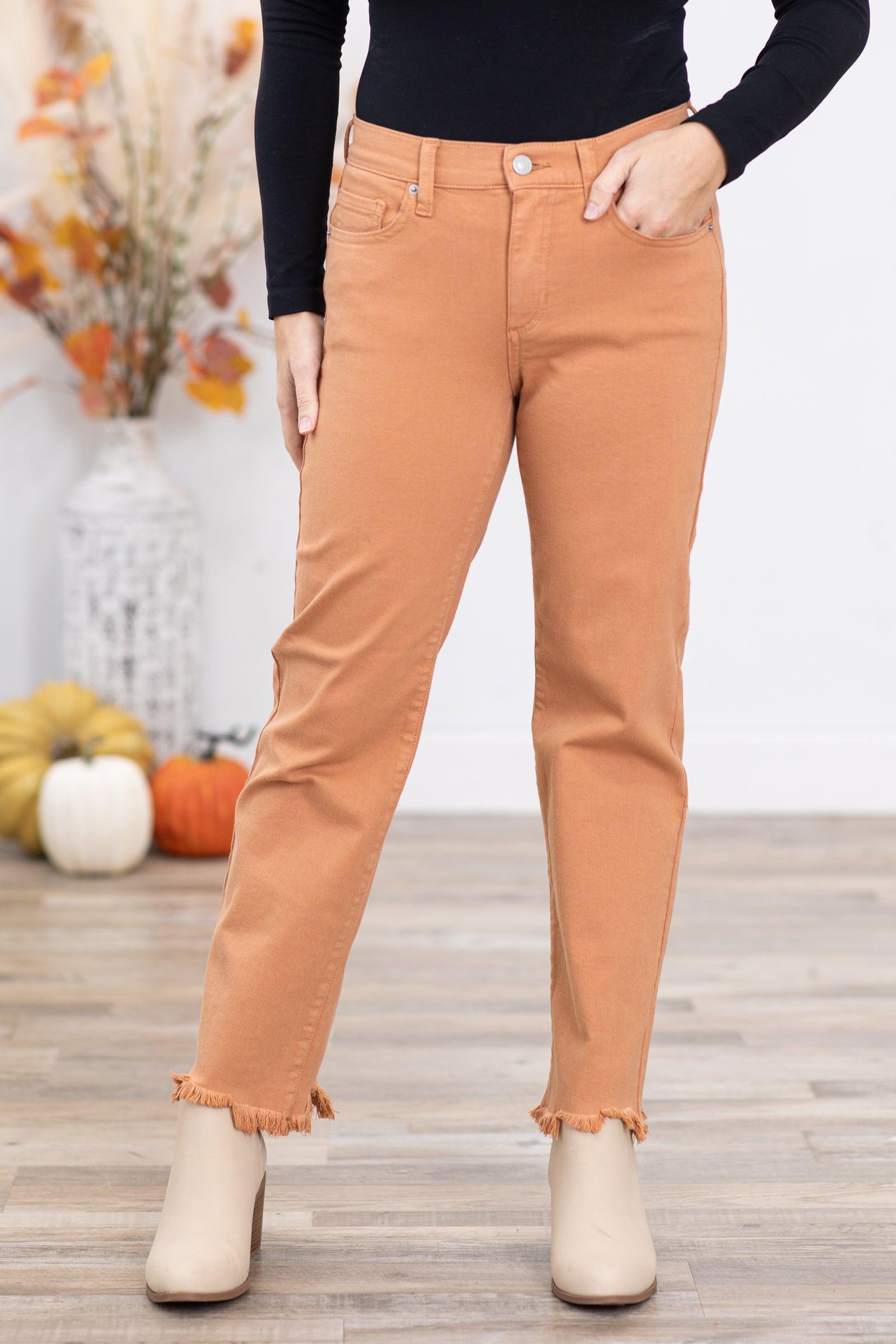 Sneak Peek Light Camel Straight Leg Jeans Product Image