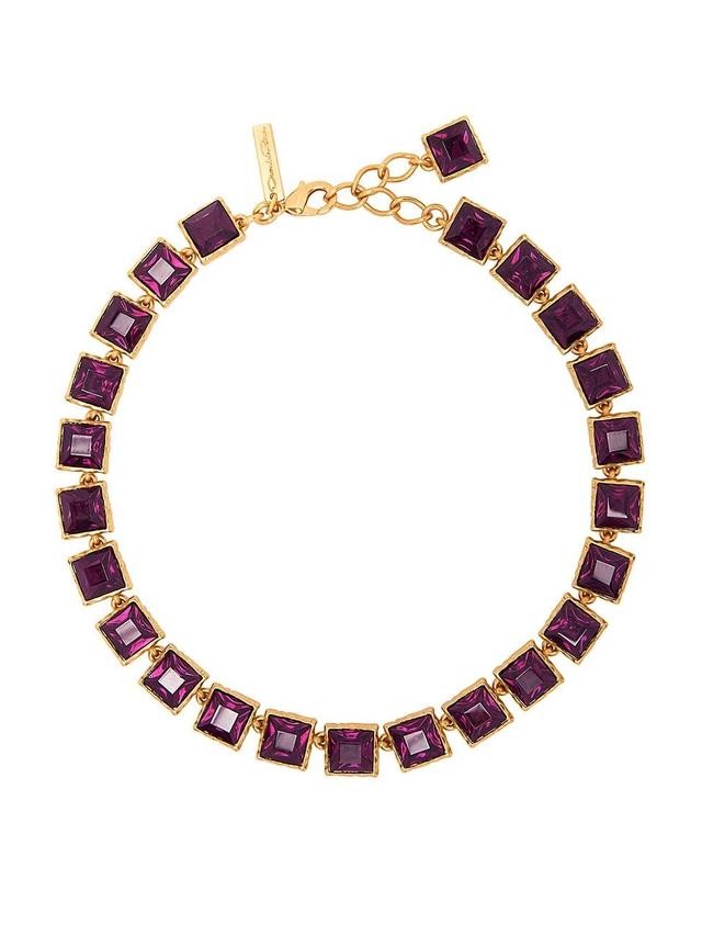 Womens Goldtone & Glass Crystal Tennis Necklace Product Image