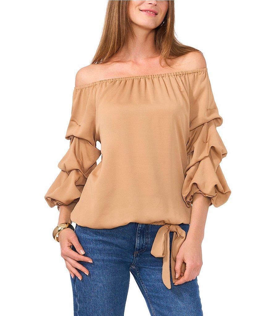 Vince Camuto Off The Shoulder 3/4 Ruffle Sleeve Blouse Product Image