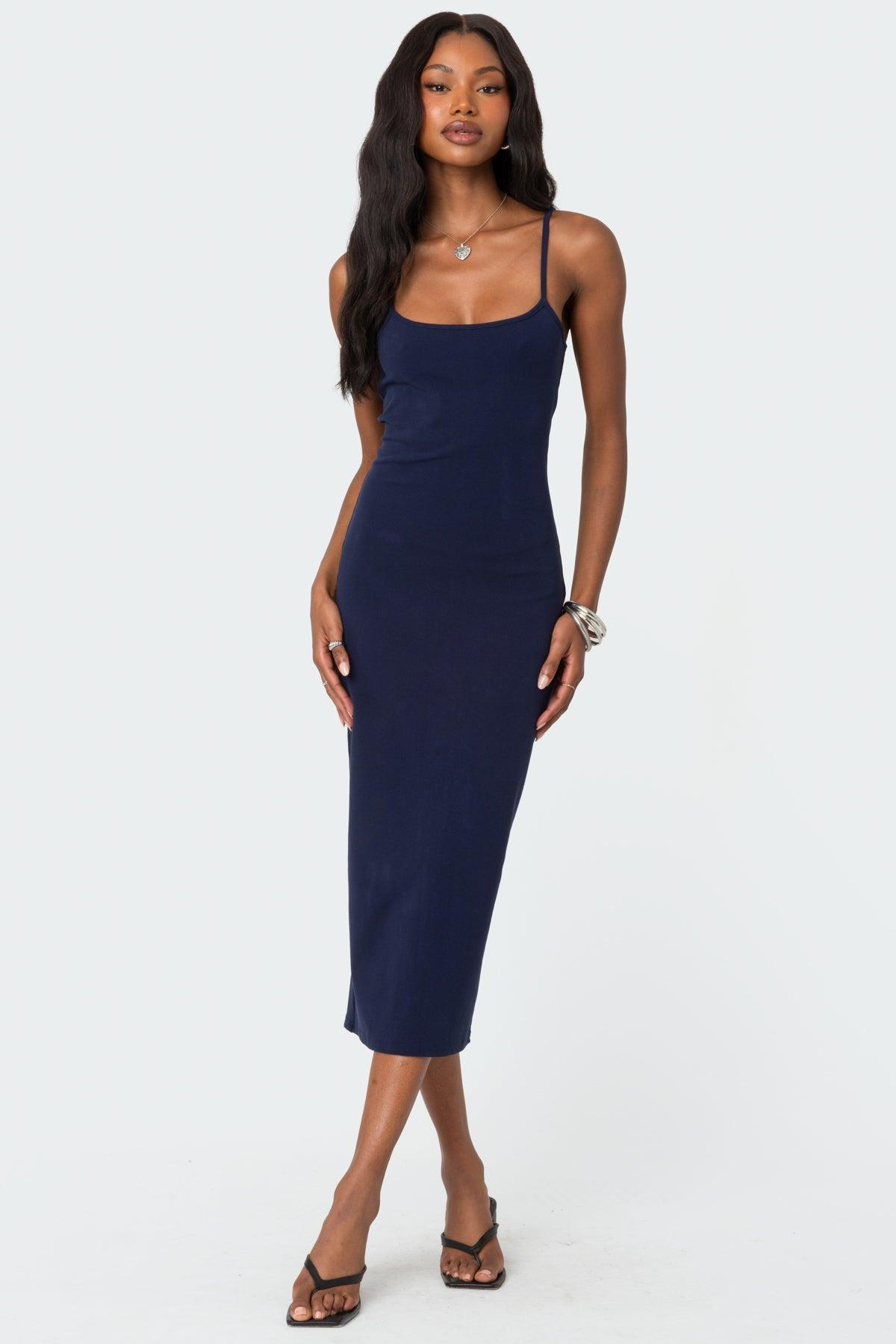 Air Back Slitted Midi Dress Product Image