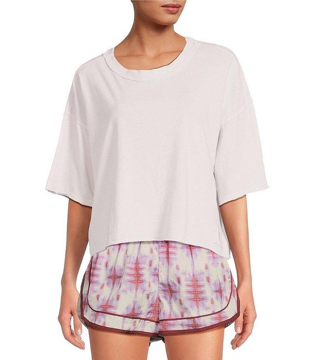 Free People FP Movement Crew Neck Short Sleeve Inspire Oversized Boxy Cropped Shirt Product Image