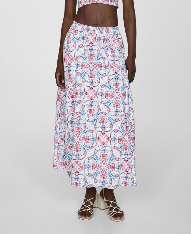 Mango Womens Printed Midi Skirt Product Image