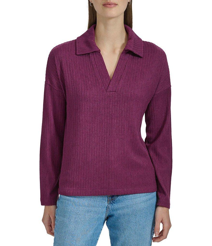 Andrew Marc Sport Collared Split Neck Long Sleeve Pullover product image