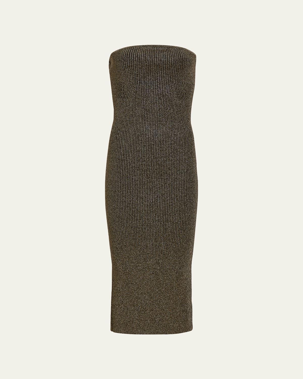 Womens Rumer Glittery Ribbed-Knit Midi-Dress Product Image