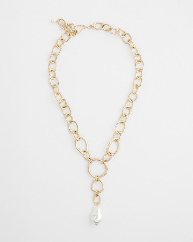 Faux Pearl Adjustable Necklace   Chico's - Gold - Women Product Image