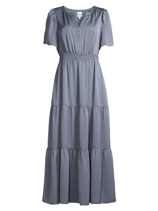 Womens Daydream Satin Chiffon Maxi Dress Product Image