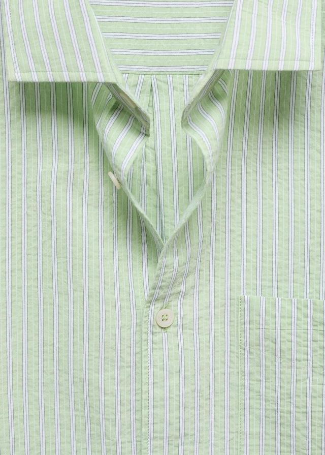 MANGO MAN - Classic-fit printed cotton shirt pastel greenMen Product Image