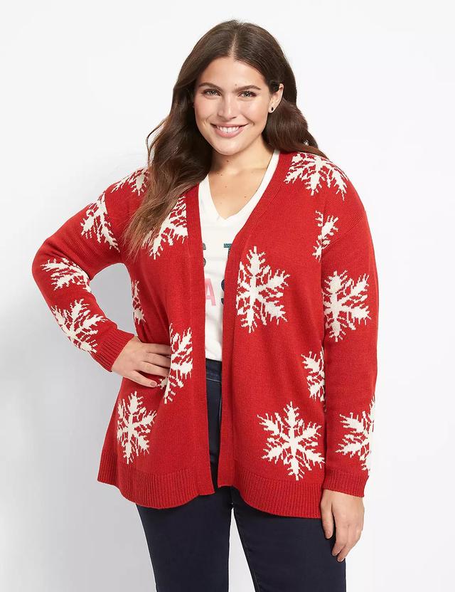 Open-Front Snowflake Cardigan Product Image