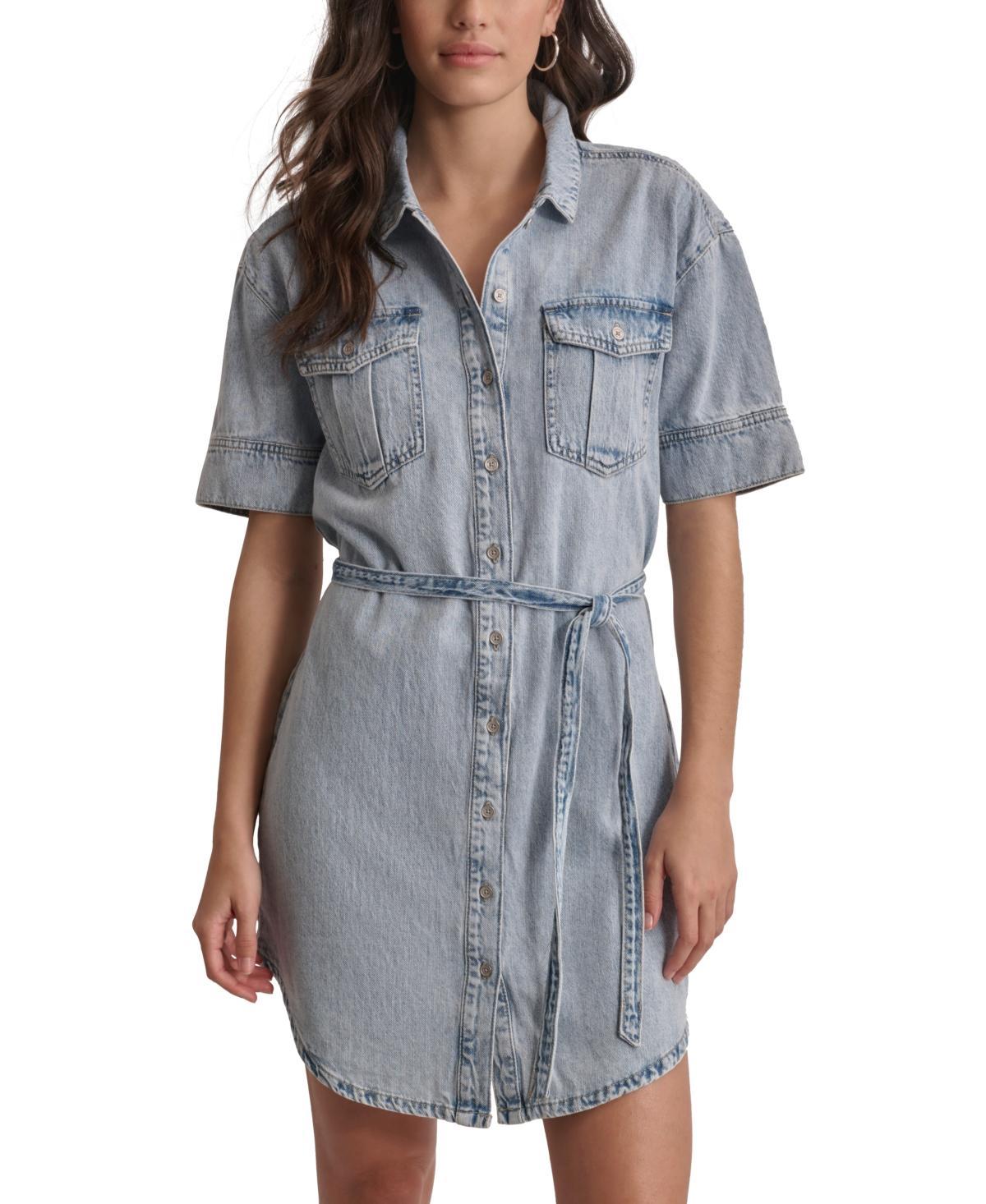 Dkny Jeans Womens Denim Shirtdress Product Image