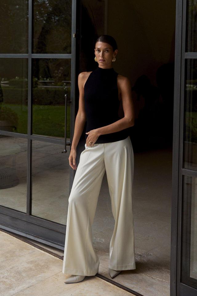 Woven High Waist Wide Trousers Product Image