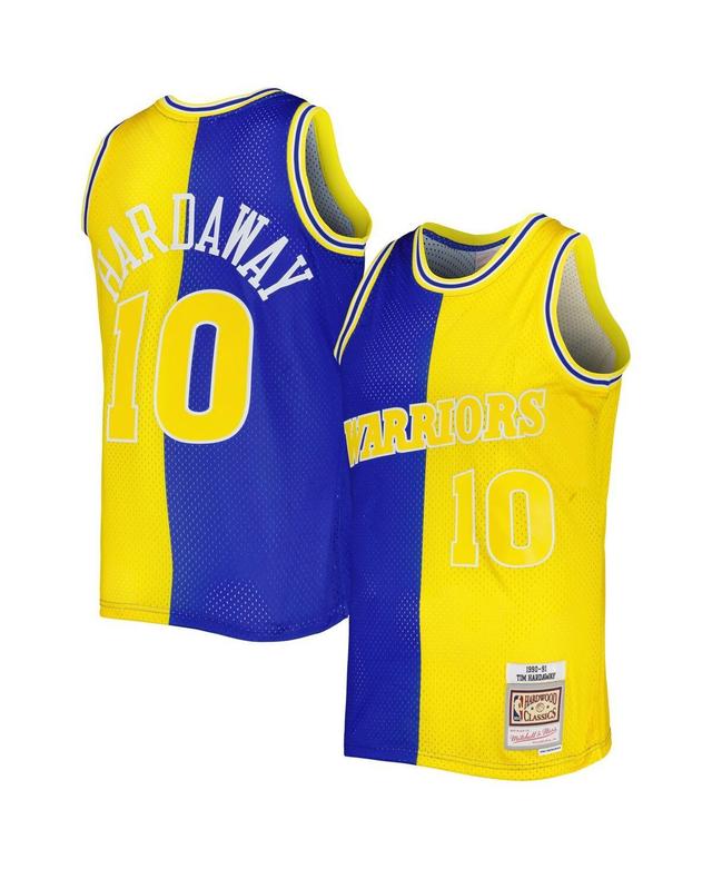 Mens Mitchell & Ness Tim Hardaway Royal, Gold Golden State Warriors Hardwood Classics 1990-91 Split Swingman Jersey - Royal, Gold Product Image