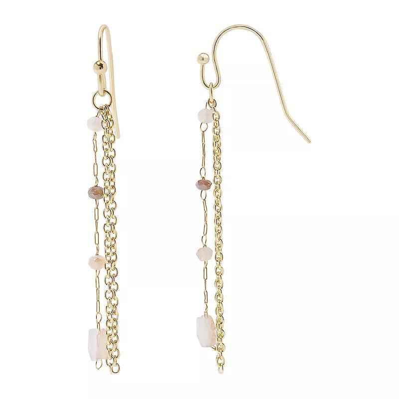 LC Lauren Conrad Bead & Chain Fringe Drop Earrings, Womens, Multi Product Image